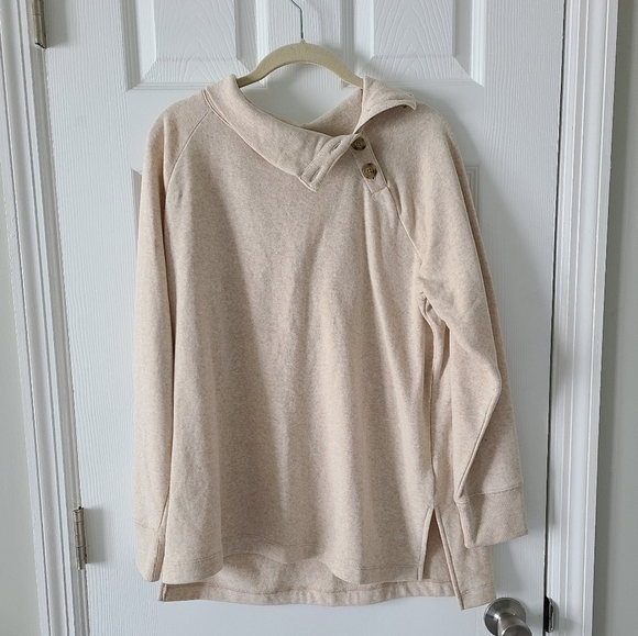 NWT J.Crew Wide Button Collar Tunic Sweater - Picture 2 of 6